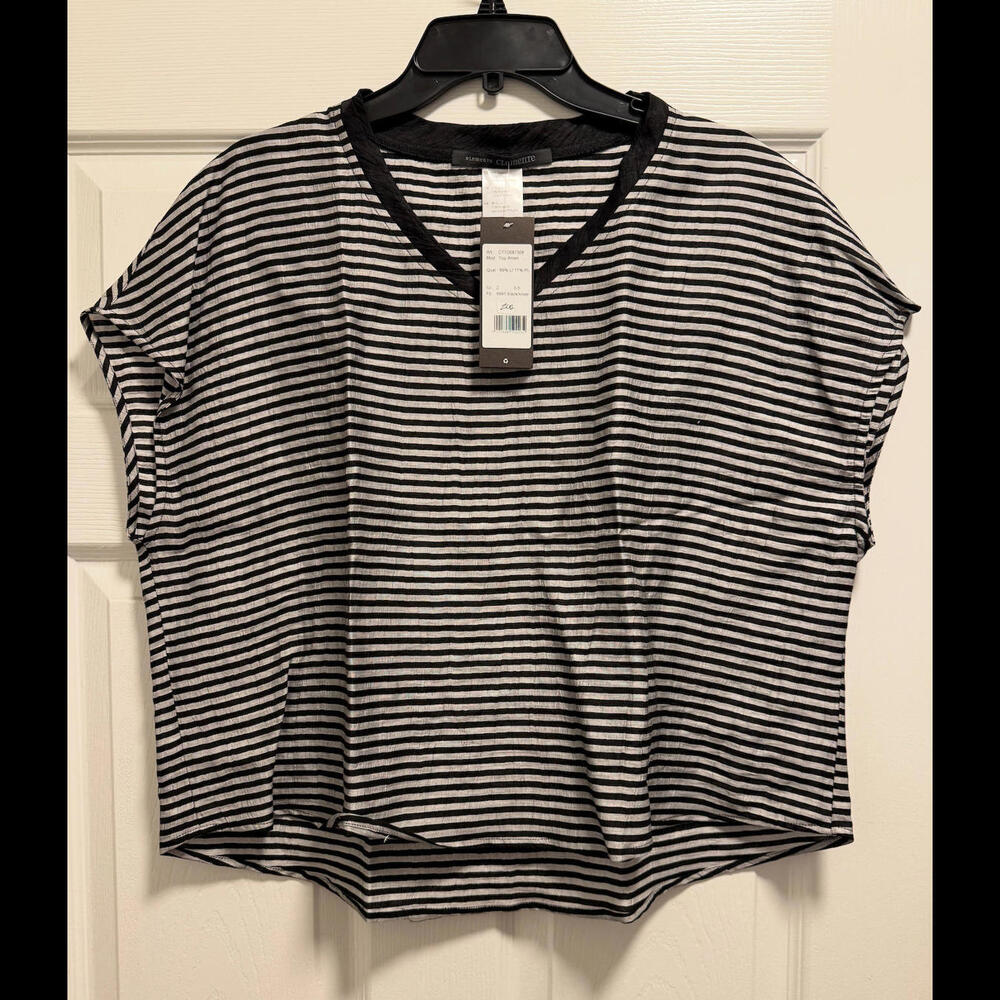 Elemente Clemente Top Athen Linen Shirt - Black/Silver 200$